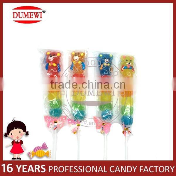 HALAL Colorful Mini Bear Shape Fruit Jelly Lollipop Candy
