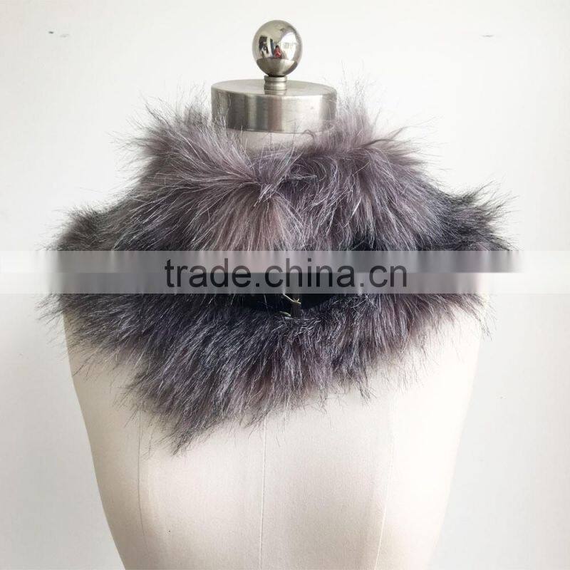 2016 new design European style with adjust leather buttons faux fur scarf woman collar