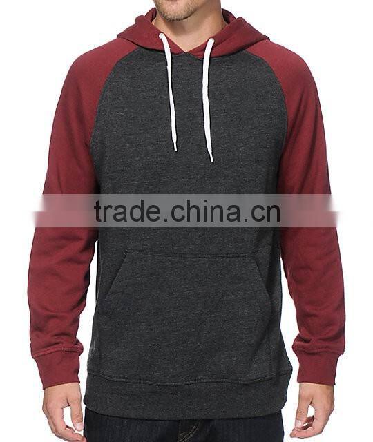 Custom hooded raglan mens sweatshirt