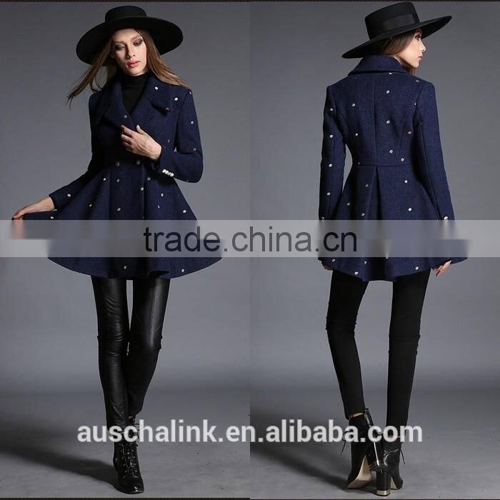 new arrival women chic fashion long cashmere coat OEM service