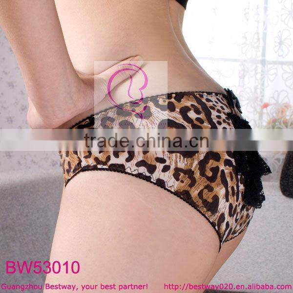 School girls dresses fashion leopard panties with back lace & bows