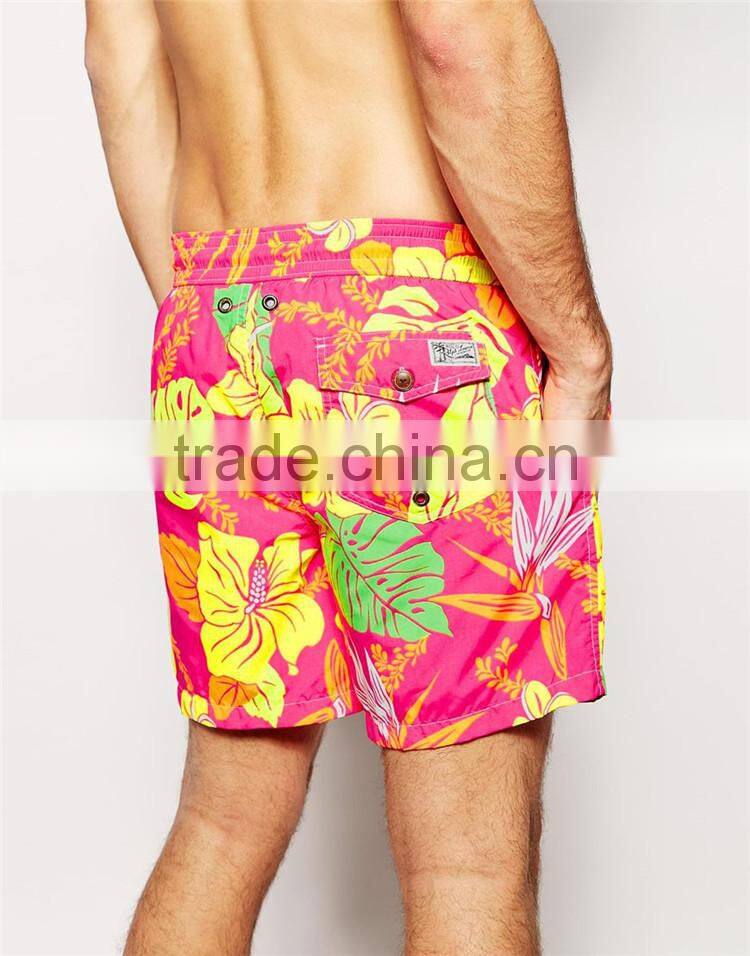Mens bright color hawaiian swim shorts men