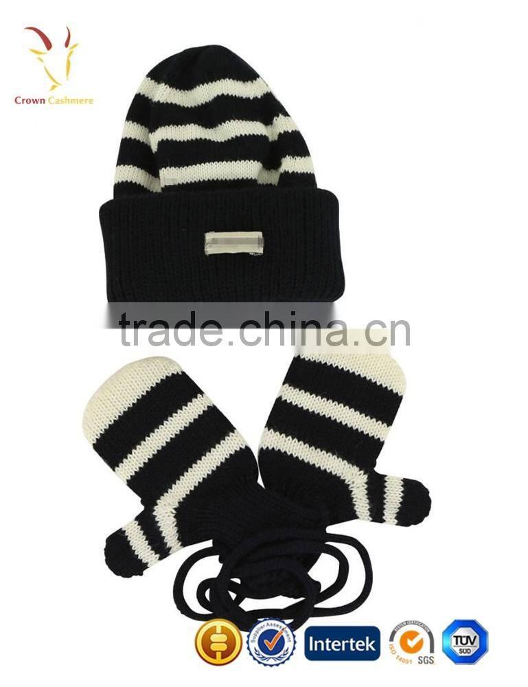 Custom Woolen Gloves Kids Winter Hat and Scarf Set