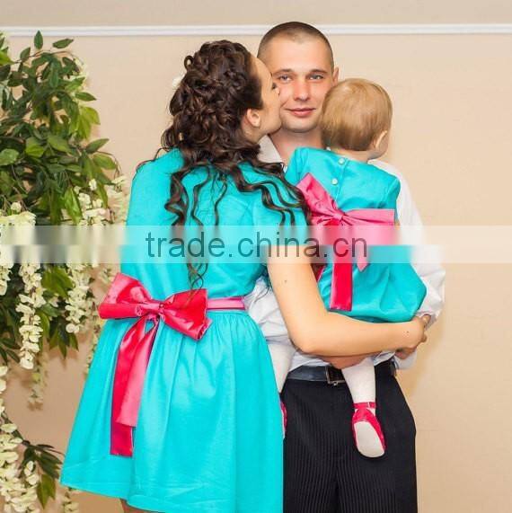 Summer Family Matching Clothing Short Sleeve/sleeveless Mother Daughter Matching Dress