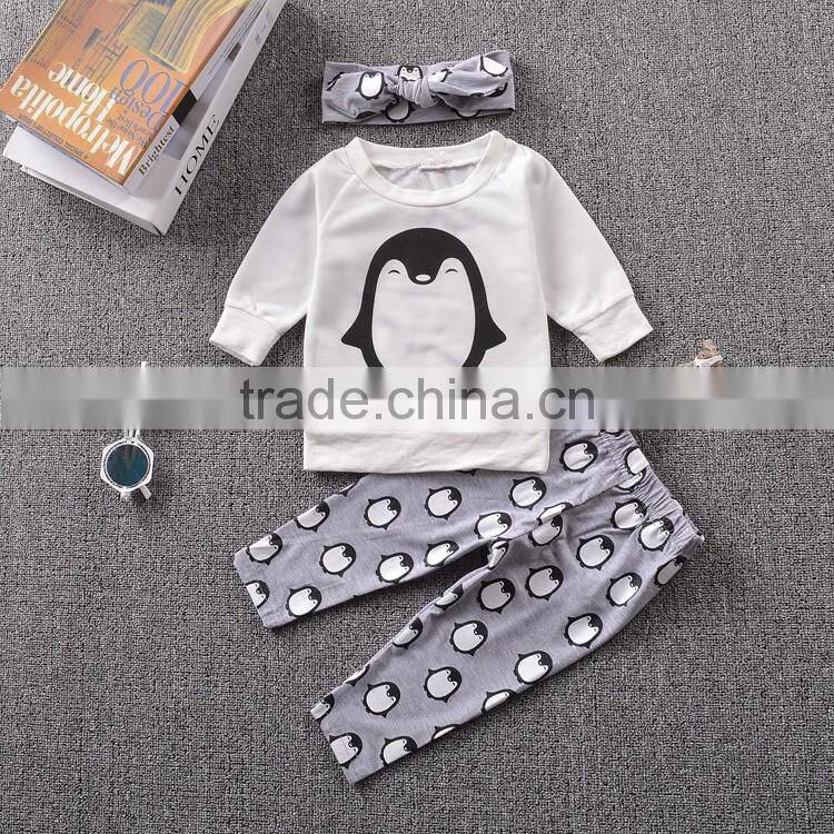 2017 Autumn Baby Boy Clothes Cotton T-shirt+Pants Newborn 2pcs Suit Baby Girl Clothes
