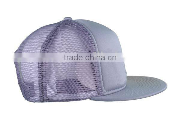 Silver Grey flat brim snapback plain trucker caps