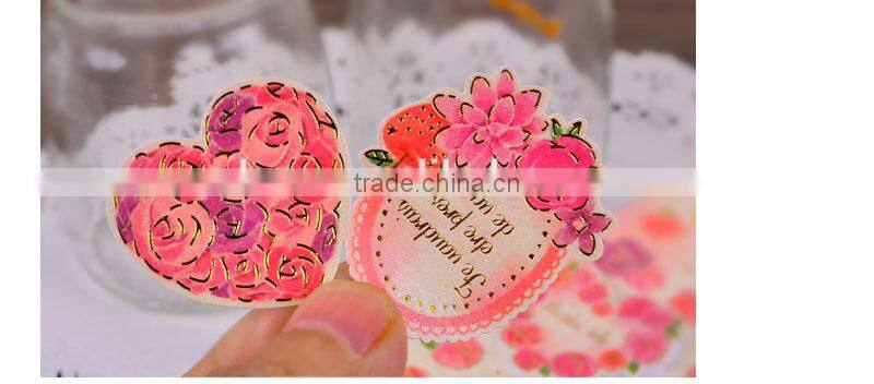 custom carton paper sticker gold stamp sticker for decoration DIY sticker