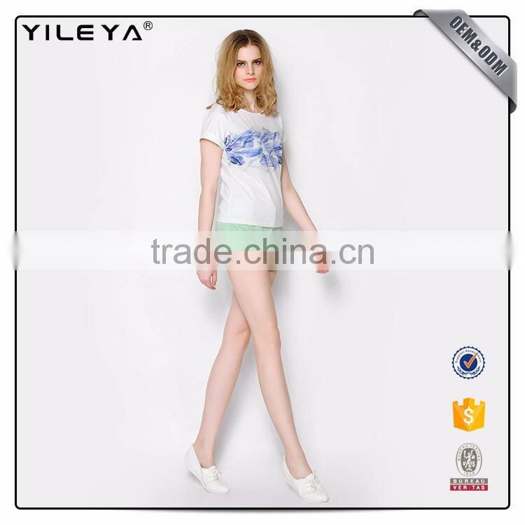 Customizable Pattern Printed O-Neck 2017 Summer Tops