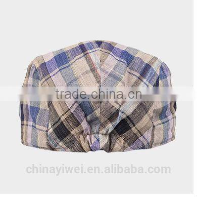 fashion british style grid beret caps for men