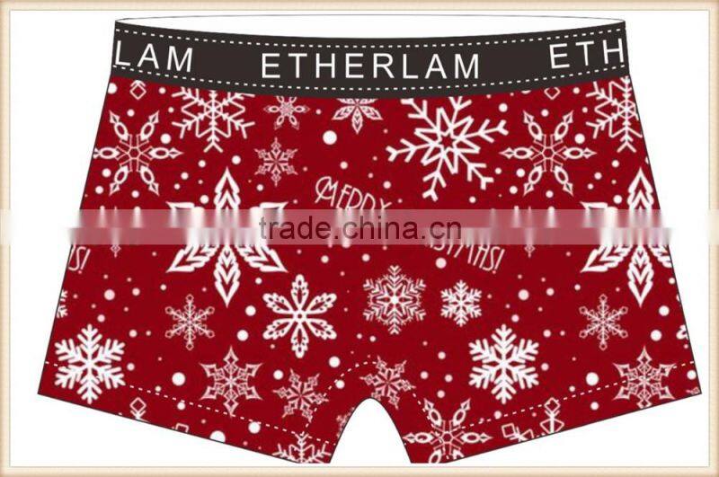 Merry Christmas 88% Polyester 12%Elastic Waist men underwear men boxer brief