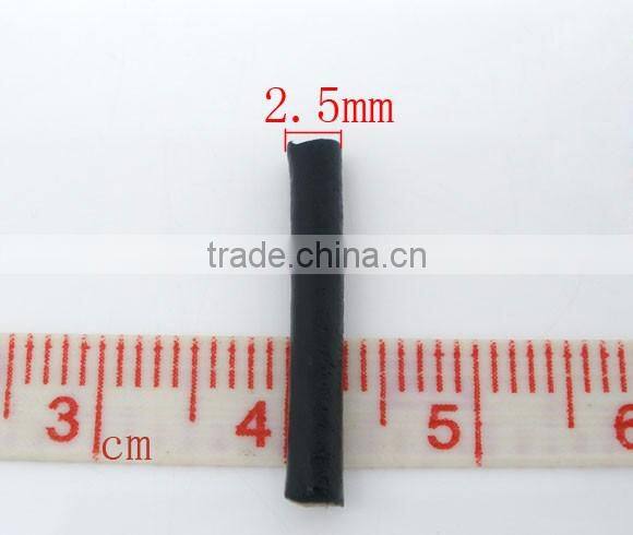 High Quality Black Round 2.5mm Real Leather Jewelry Cord