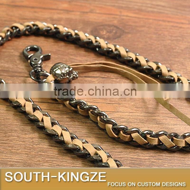 Leather and Alloy Metal Punk Style Pants Pendant