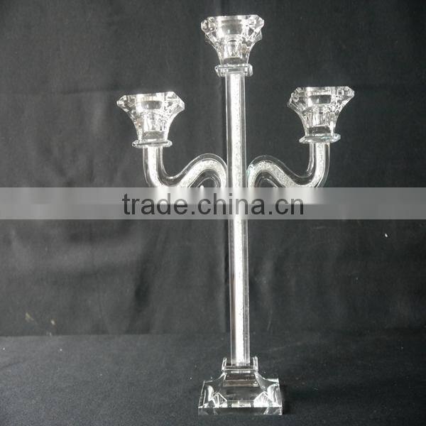 Wholesale Clear Crystal Long Stem Candle Holder For Wedding Table Decoration