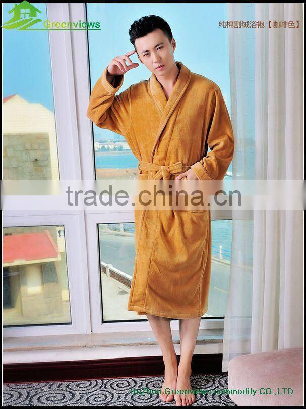 Velvet cotton bathrobes hotel wholesale bathrobe robes with custom logo