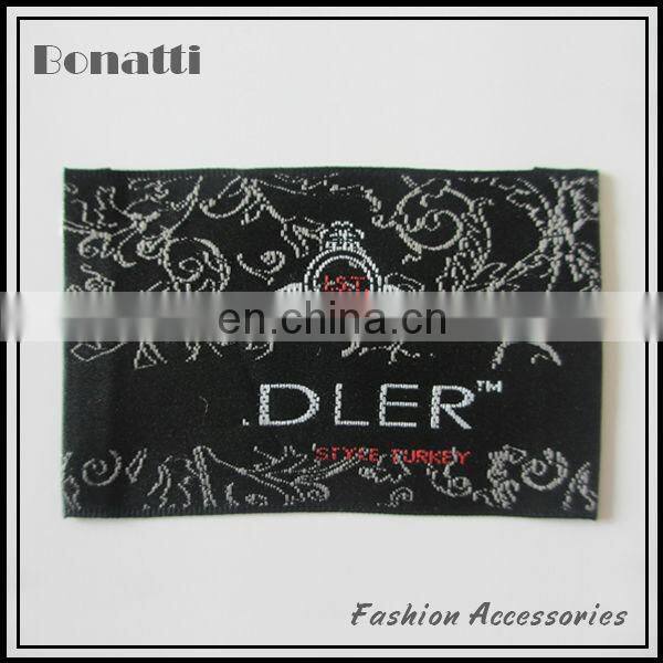 damask woven label for clothing