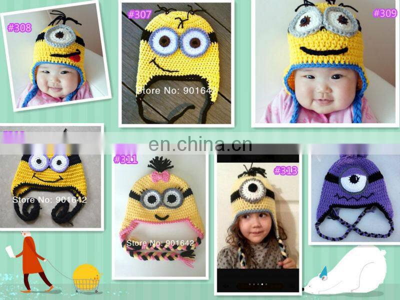 Crochet Kids Boys Giggle and Hoot OWL Ear Flap Hat Newborn Baby Beanie