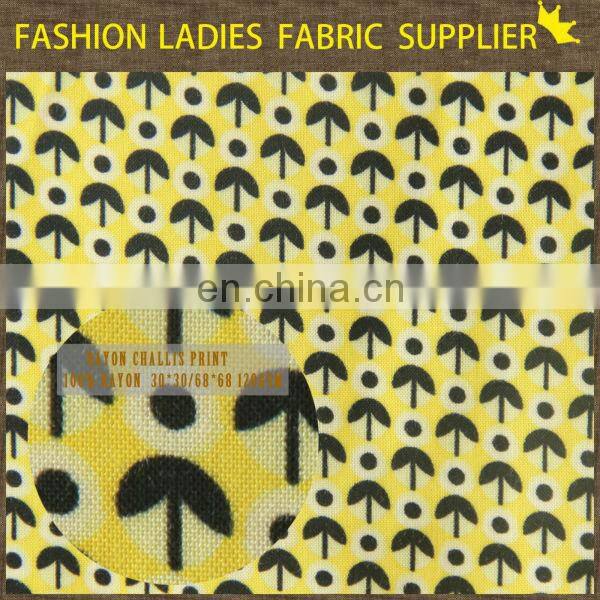 2015 spring new design printed viscose fabric composition viscose rayon fabric