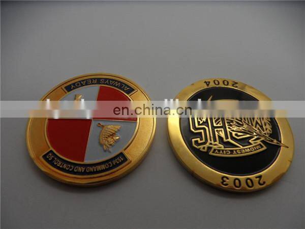 Customized die-casting soft enamel 2D logo challenge coin