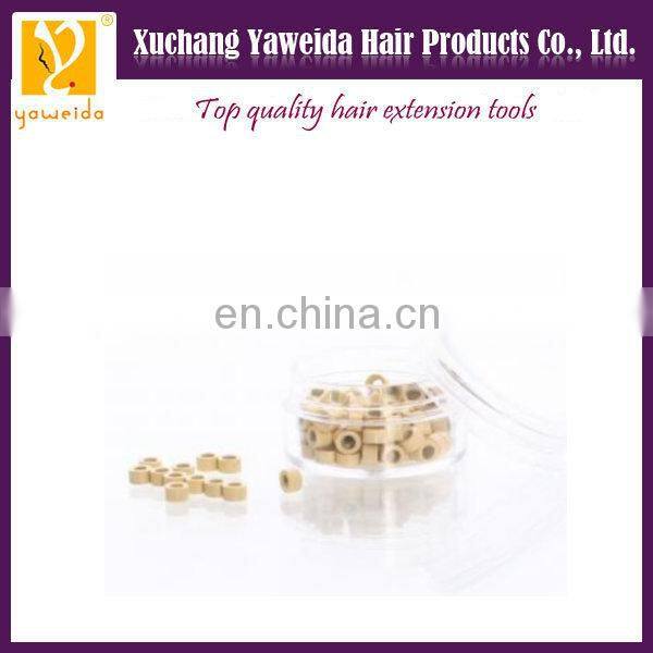 Black, brown, beige color Top quality human hair extension bead links silicone lined micro beads