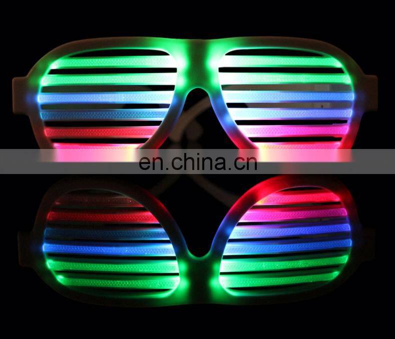 Plastic Light Up Sound sensitive glasses with custom color