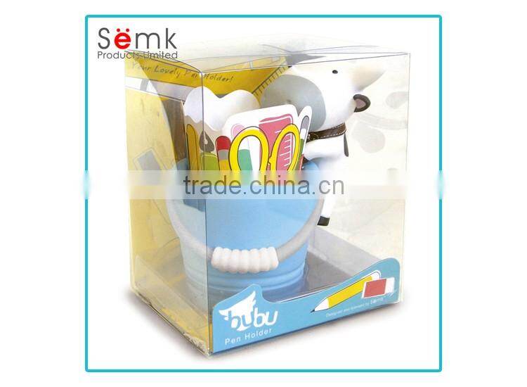 2016 Hot sale custom made animal shape cute cow fancy table desk pen holder