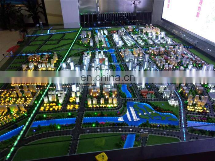 Handmade and laser cutting realistic physical 1:1000 scale model