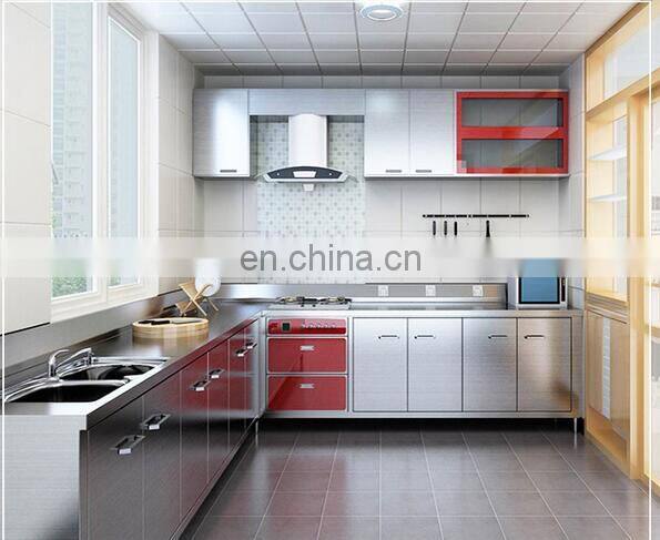 All-room customization cabinet custom-made whole cabinet modern minimalist 304 stainless steel kitchen cabinet designs