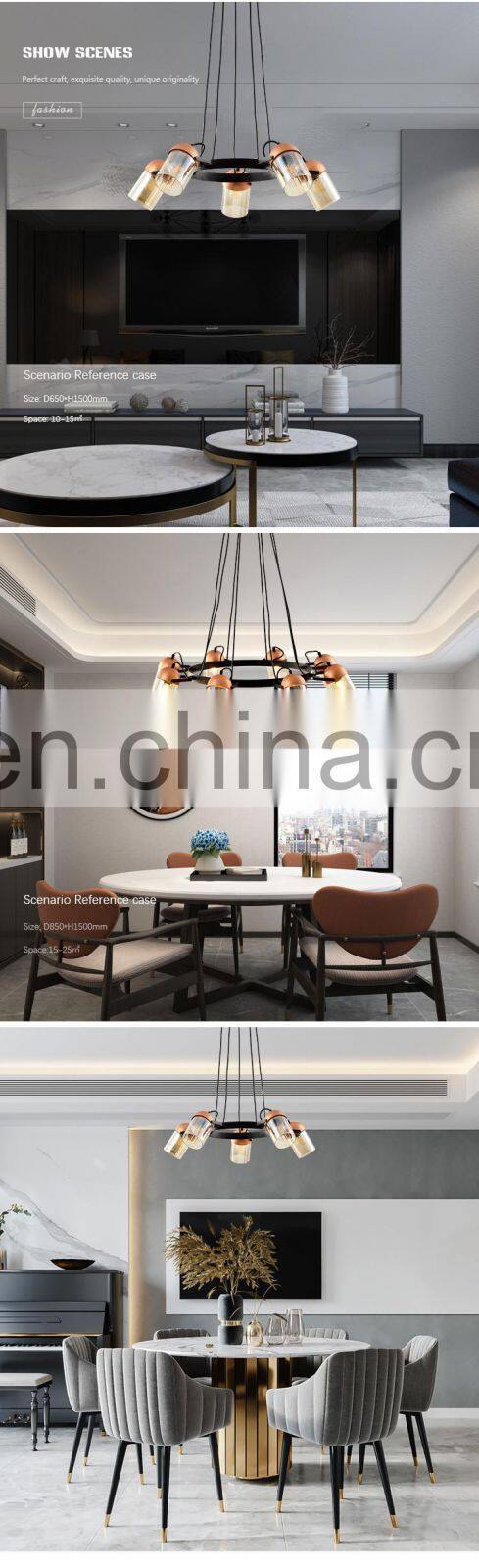 HUAYI New Model Simple Style Modern E14 Bulb 300w 480w Living Room Bedroom Indoor Pendant Light