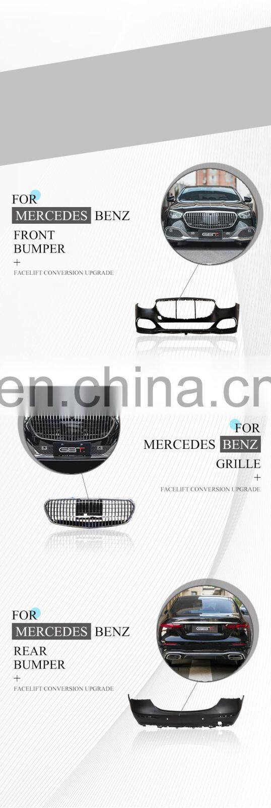 GBT Car bumpers for benz E class automotive parts mercedes benz E class toppik kit