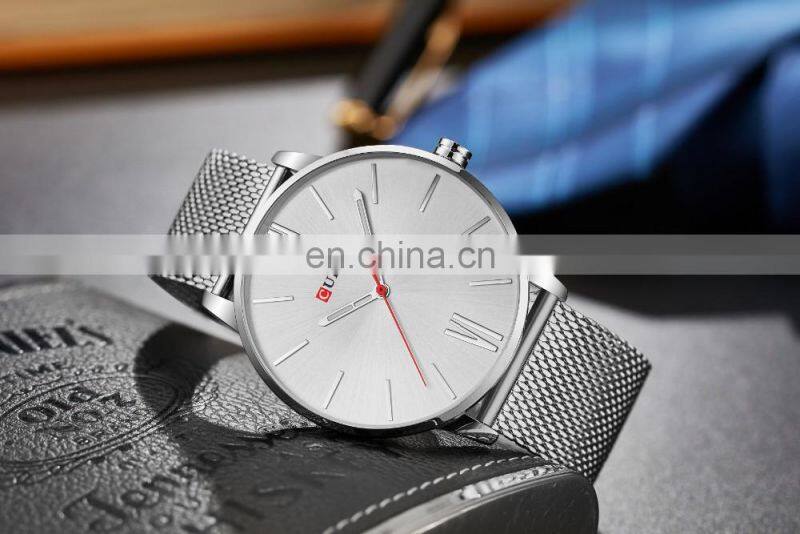 CURREN 8238 Roman Numerals Top Simple Minimalism Luxury Quartz Mesh Band Stainless Steel Wrist Watches For Men Relogio Masculino