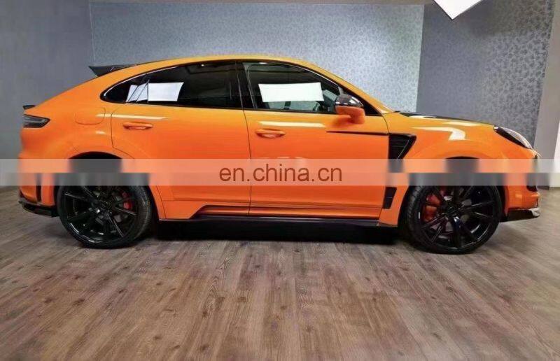 Runde Dry Carbon Fiber For Porsche Cayenne Coupe Upgrade Mansory Style Body Kit Front Lip Rear Lip Side Skirts Top Spoiler