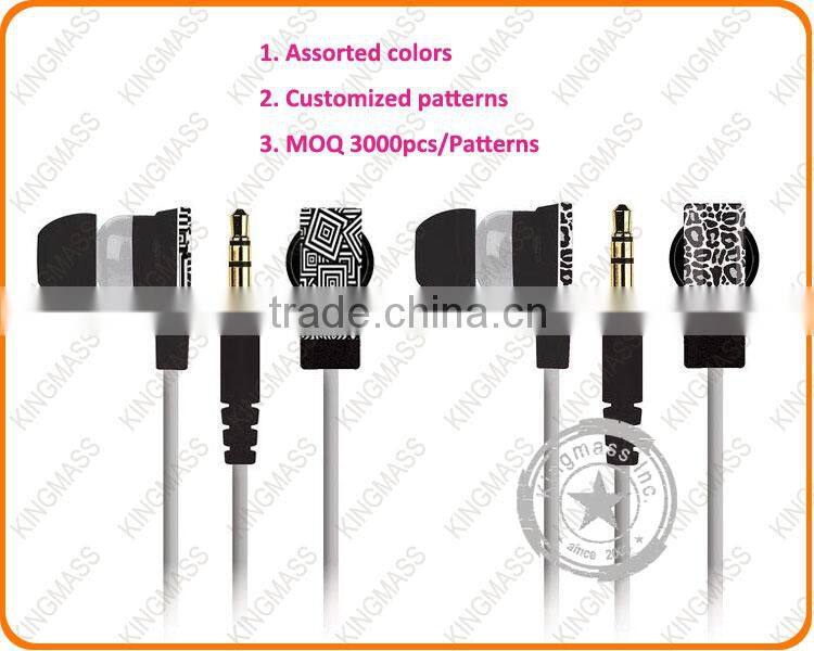 2014 newest gift packaging set Personalized phone cases + earphones (Customized color and patterns)