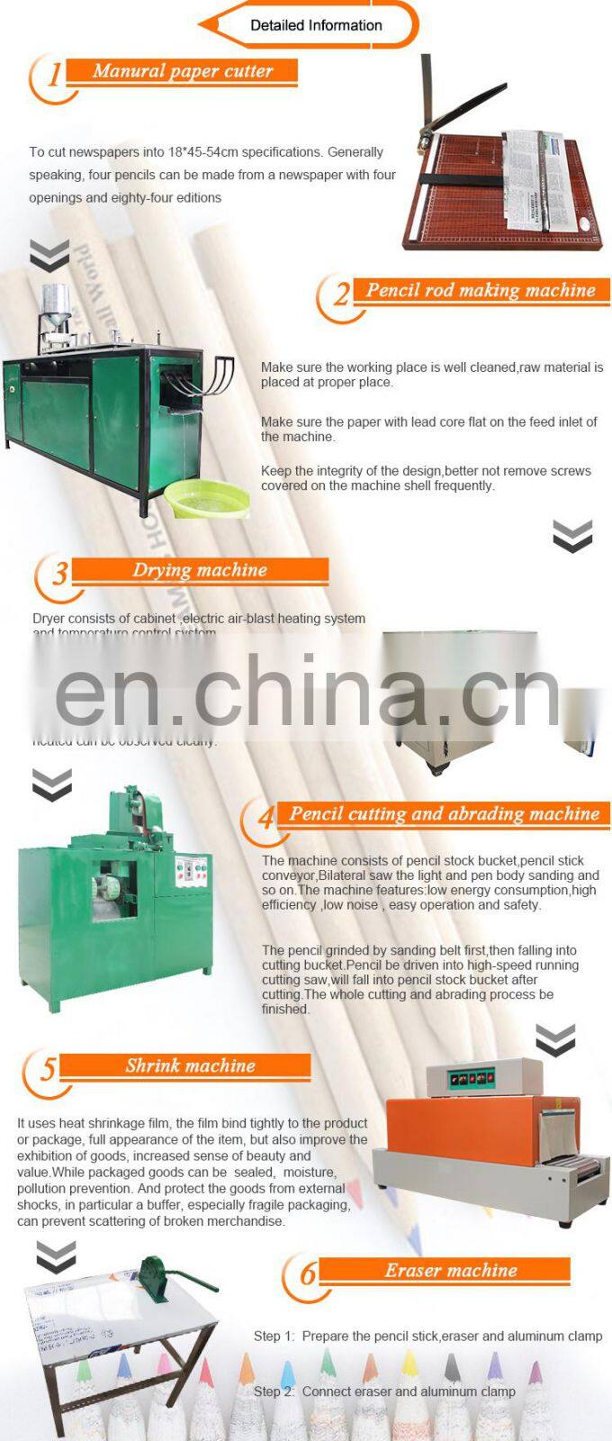 Automatic recycle waste paper pencil stick rolling maker making machine