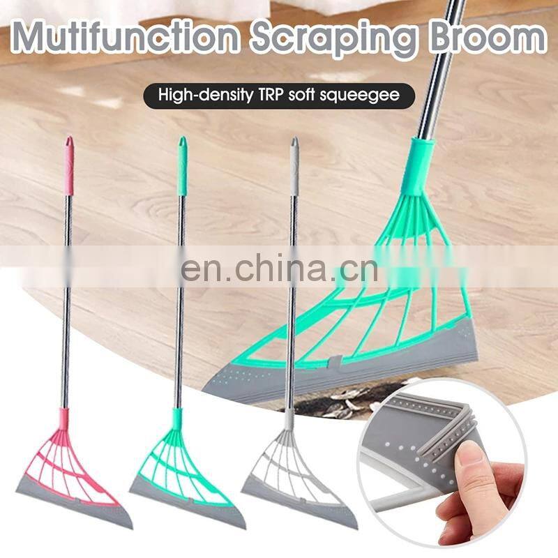 Rubber Broom Hand Push Sweeper Magic Broom Floor Wiper Squeegee for Floor Cleaning Floor Squeegee Sweeping Brush Pet Hair Broom