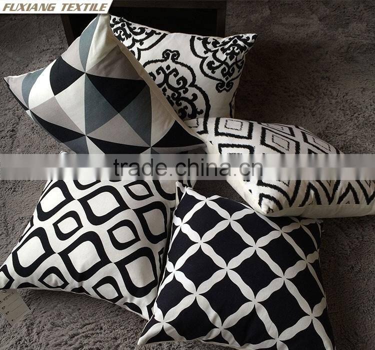 Classic geometry poly-cotton household French rural style cushion