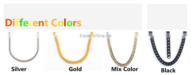 Polish jewelries punk man and women necklace stainless steel jewelry gold chain