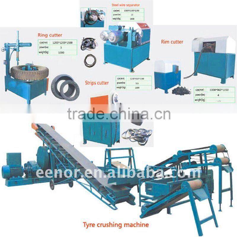waste tyre quality China environmental protection / waste tire processing reuse /Used Tyre Recycling Machine Whole Tire Shredder