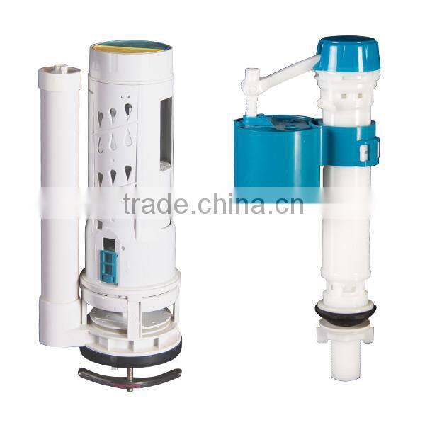 Hand control one piece types of top press button 3/6 L toilet tank fitting