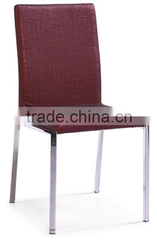 cheap price soft cushion chrome fabric dining chair