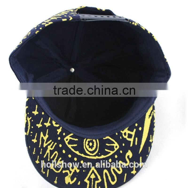 Best Selling Fashion Large Eye Printed Adult Hiphop Flat Cap Snapback