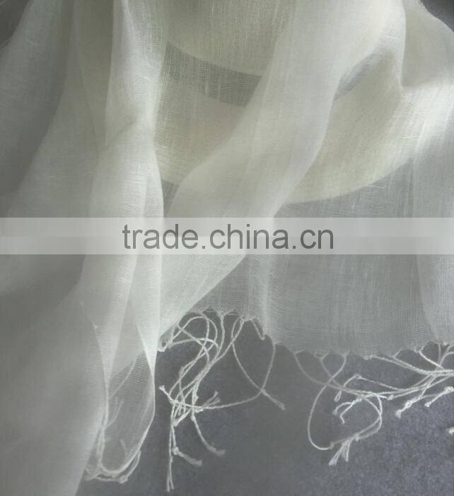 Wholesale Korean Fashion Solid Color Plain Tassel Women Linen Scarf