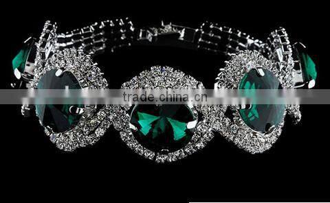 Fashion blue green crystal vintage bracelet wedding bangles bracelets women's beads from india wholesale bracelets rhinestones