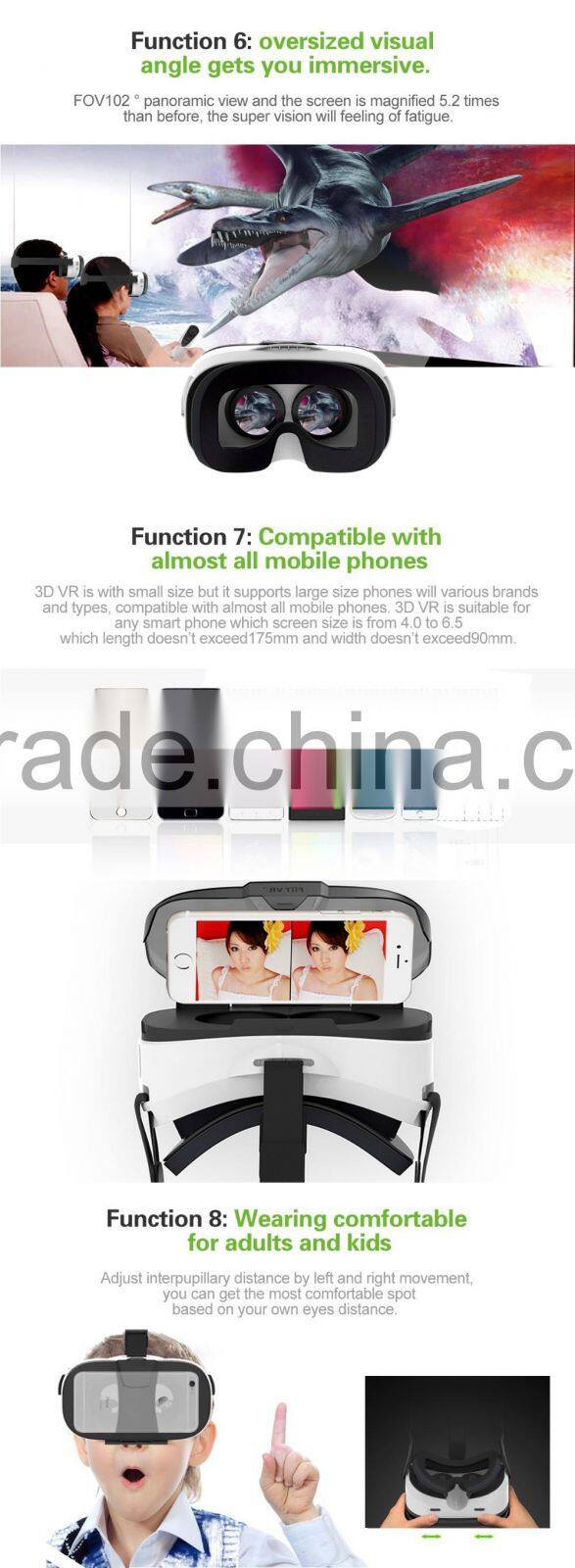 New type gadgets high quality 102 VR box Fiit VR 2N 3d virtual reality glasses best selling with a factory price