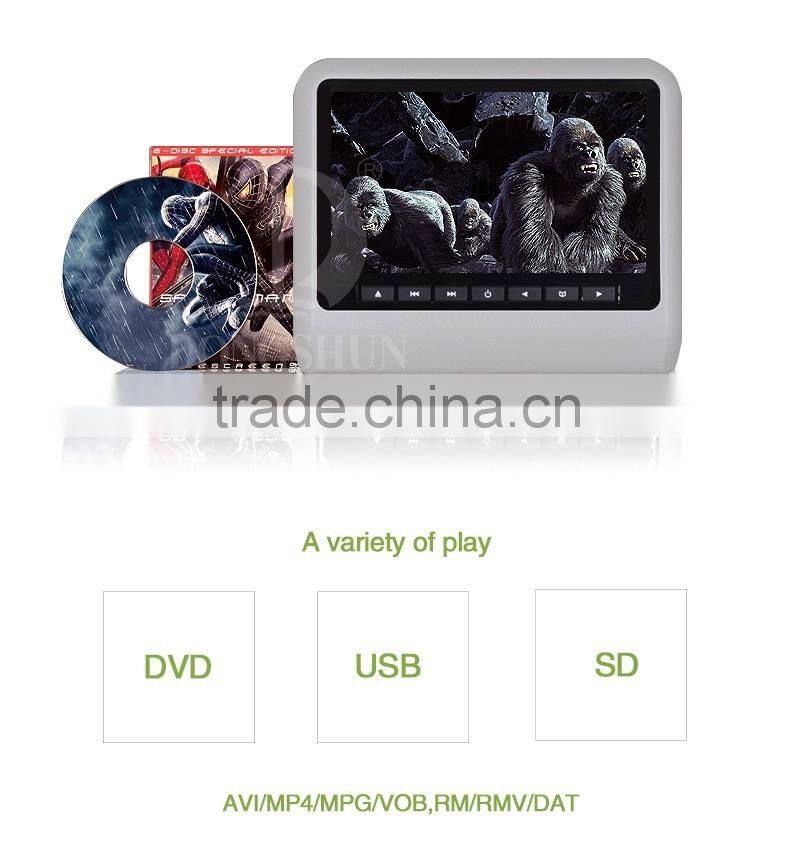 Factory outlut 10.1 inch Car headrest monitor with HDMI input,support DVD,USB,SD card.