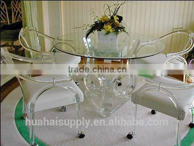 Restaurant dining table and chairs of acrylic furniture set