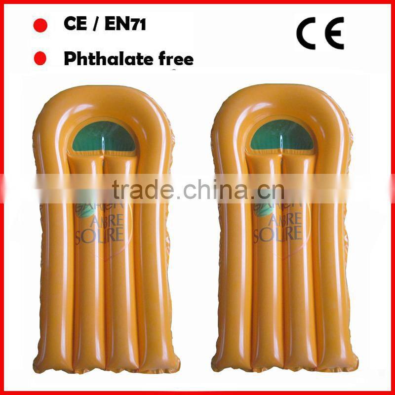 Hot sale yellow pvc air mattress with pump/square air mattress/air filled mattress for promotional