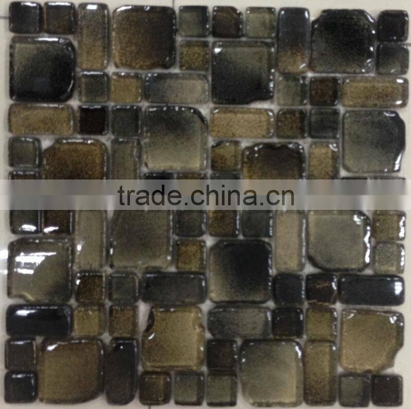 12''X12'' tumbled mosaic 300X300 mix color black
