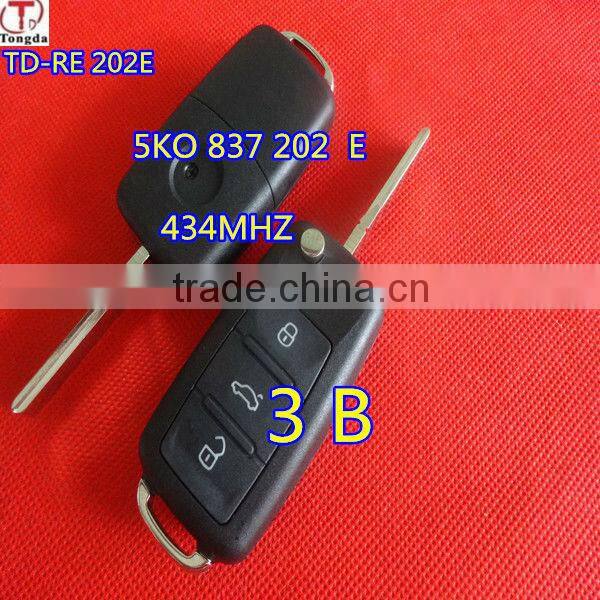 Tongda TD-RE 202E,5KO 837 202 E 434mhz for VW 3 button remote control