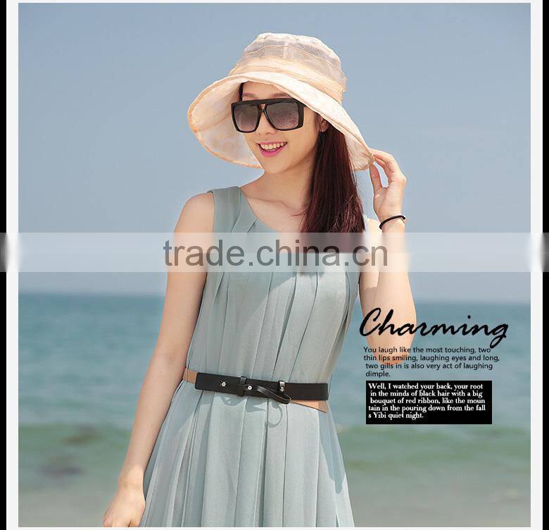 exquisite lace wide brim hat with flower decoration