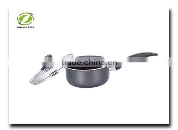 Black Aluminum Non-stick Pressed Forged Anodized Milk Stock Sauce Pan Cooking Pot Cookware Set Milk Pot Bakelite Handle
